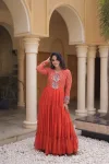 Ka 1275 Faux Georgette Laheriya Print Work Navratri Gown